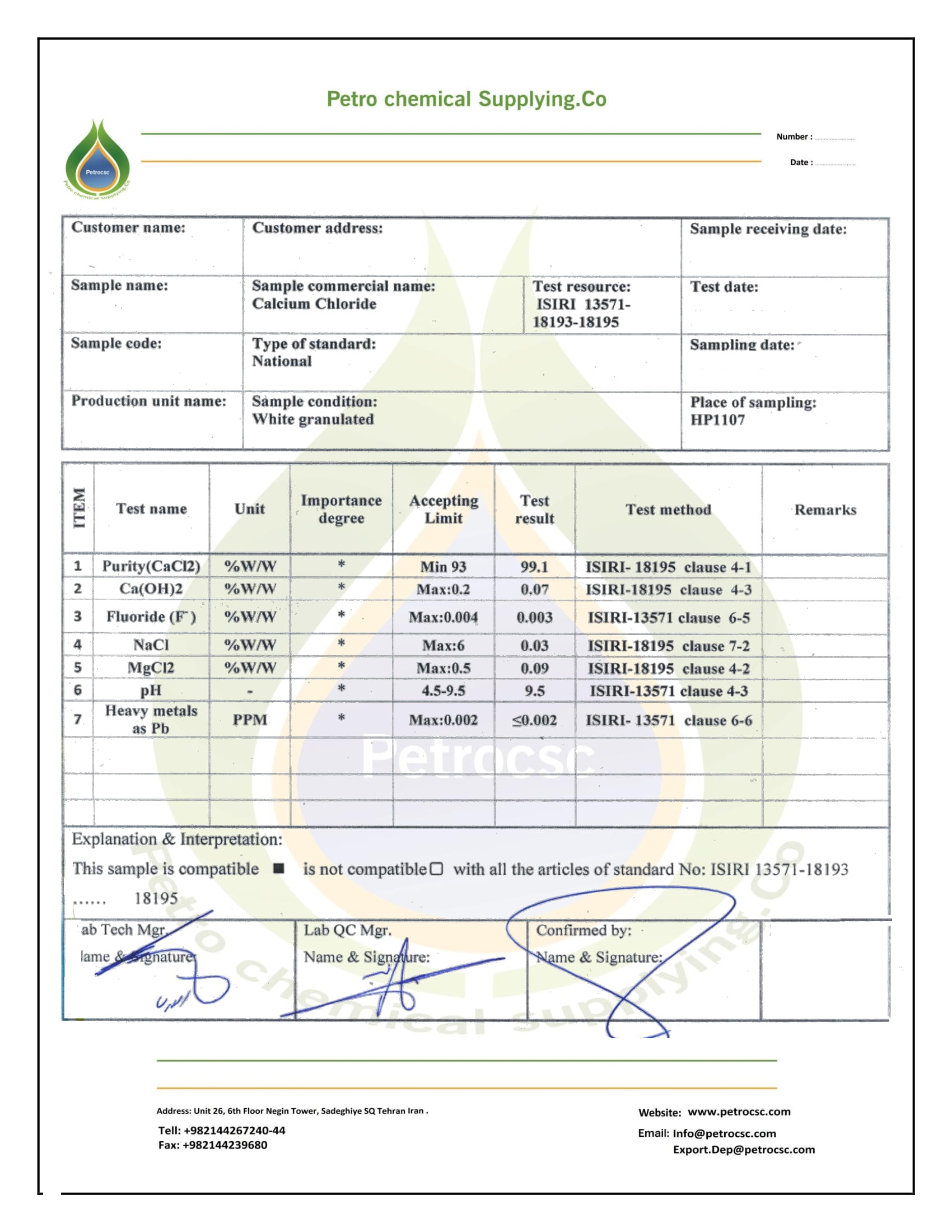 CACL2 Test Report-1